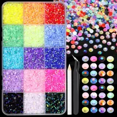 18000Pcs 3mm Flat-Back Resin Jelly Rhinestones with AB Coating