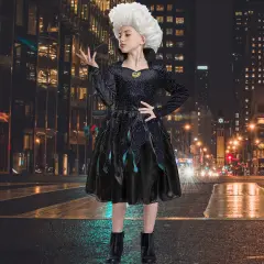 Kids Ursula Sea Witch Costume Little Mermaid Classic Dress with Tentacle Detail