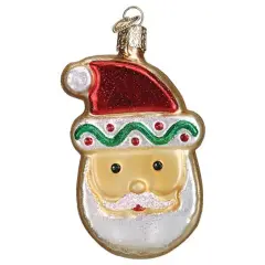 Old World Christmas 3.75 In Santa Sugar Cookie Tree Ornament , Frosted Baking Treat Iced Multicolored