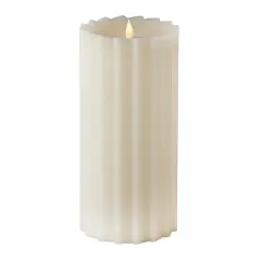 Christmas Sutton Fluted Motion Flameless Candle 5x9 Ivory