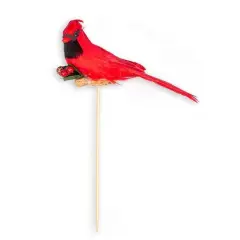 Northlight Cardinal with Holly Christmas Pick - 10" Red