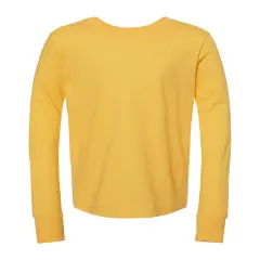 Bella + Canvas&reg; Youth Heather CVC Crewneck Long Sleeve T-Shirt HTHR YLLOW GOLD
