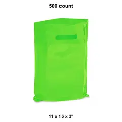 11 x 15 x 3" Custom Die Cut Bags for Branding Lime Green