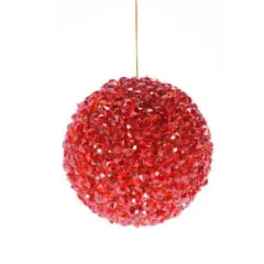 4" Red Crystal Ball Ornament