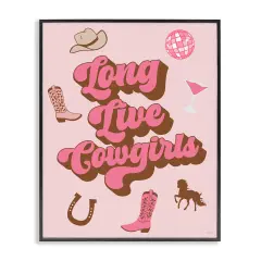 Stupell Industries Retro Long Live Cowgirls Framed Giclee Wall Art Design by Natalie Carpentieri