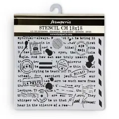 Stamperia Stencil 7"X7"-Shabby Rose Writings