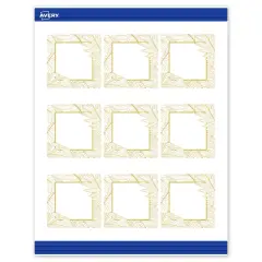 Avery Printable Square Business Cards with Sure Feed Technology, Pre-Printed Gold Florals, Matte White, 2.5" x 2.5", Laser & Inkjet Compatible, 90 Total