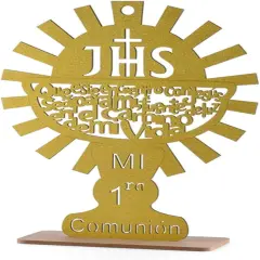 12pcs Wood Religious Centerpiece Cross JHS Chalice Communion Gold