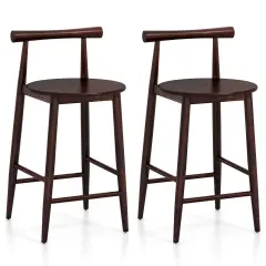 Acacia Wood Counter Height Bar Chair Set with Sturdy Frame and Supportive Legs Brown