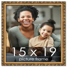 15x19 Museum-Quality Picture Frame with UV-Resistant Acrylic & Acid-Free Backing, Available in 4 Finishes - Gold, Silver, Bronze, and Black