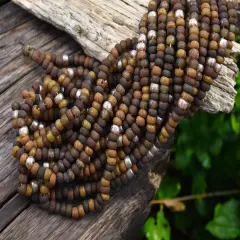 6/0 Aged Matte Honeycomb Picasso Mix Seed Beads (20" Strand)
