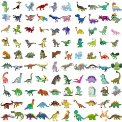 100 Pieces Dinosaur Stickers, Cute Waterproof Cartoon Stickers for Kids, for Stationery, Luggage, Teaching Rewards