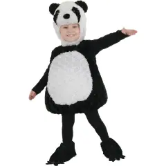 Baby Panda Toddler Halloween Costume Plush Fur Hood Shoe Covers