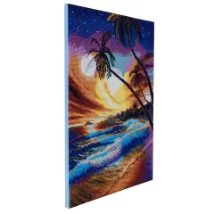 Crystal ArtTropical Beach Mounted Diamond Painting Multi