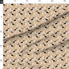 Various Fabrics by the Yard or Fat Quarter Caffeinated, Corgis, Coffees, Dogs, Tri Colored, Pets, Puppy, Tan, Latte Custom Printed Fabric by Spoonflower