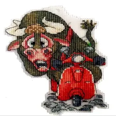 Traveling by mopedCounted cross stitch kit 8049A