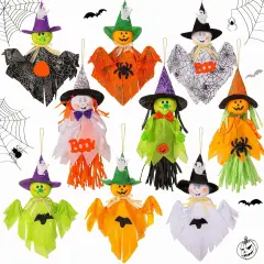 9 Pack Halloween Decoration Hanging Ghost Pumpkins Decorations