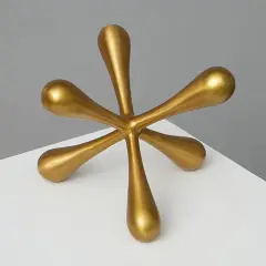 Sculptural Aluminum Jack Orb Table D&eacute;cor &ndash; 8" Accent Piece