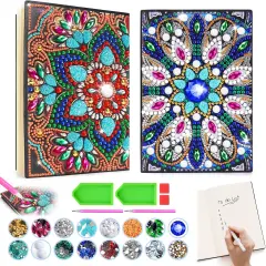 Craft Kits for Kids Age 6-8-9-10, Presents for 5 7 11 12 Year Old Girls Notebook Diamond Art Painting Kit Arts and Crafts for Kids Toys for 5-10 Year Old Girl Gifts Diary (2 pcs)