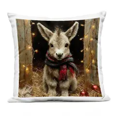 Stupell Industries Baby Donkey & Holiday Lights Outdoor Printed Pillow design by Riley B, 18 x 7 x 18