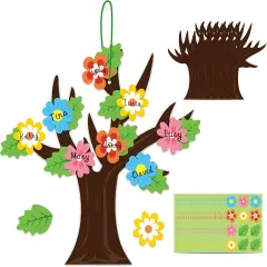 Spring Tree Activity Craft Kit, Make Your Spring Tree Hanging Ornaments, Springtime Flowers Leaves Trees DIY Party Decoration for Kids, Fun Activities Stickers Game for Home Classroom Preschool