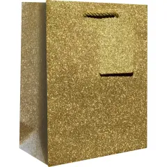 Pack/6: Gold Sparkle Gift Bag - 6 x 3 x 7-1/2"