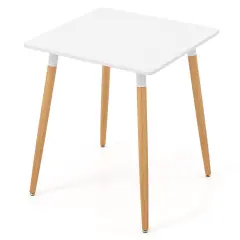 PVC MDF Square Dining Table with Metal Leg, Sturdy and Compact