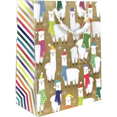 Pack/6: Christmas Llama Gift Bag - 8 x 4 x 10"
