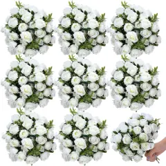 8 Pack 12 Inch Wedding Artificial Rose Bouquet
