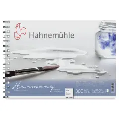 Hahnem&uuml;hle Harmony Wirebound Watercolor Pad - 8.3" x 11.7", Rough, 12 Sheets, 140 lb
