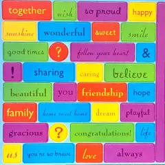 Marianne Richmond Friends & Family Words & Phrases 12x12 Chipboard Embellishments