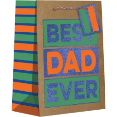 Pack/6: Best Dad Gift Bag - 8 x 4 x 10"