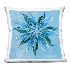 Stupell Industries Blue Flower Shape Design Decorative Printed Pillow design by Liz Jardine, 18 x 7 x 18