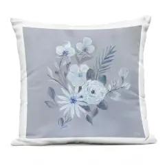 Stupell Industries Blue Toned Floral Bunch Outdoor Printed Pillow design by Marilyn Dunlap, 18 x 7 x 18