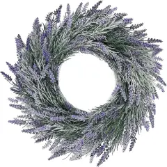 18 Inch Artificial Lavender Spring Wreath for Front Door Wall