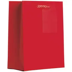 Pack/6: Matte Red Gift Bag - 6 x 3 x 7-1/2"