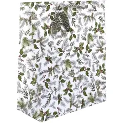 Pack/6: Glistening Pine Gift Bag - 10 x 5 x 12-1/2"