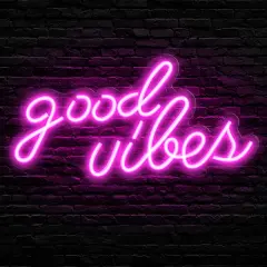 Pink Good Vibes Summer Neon Sign - Neon Lights for Bedroom, LED Neon Signs for Wall Decor