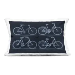 Stupell Industries Traditional Bicycle Styles Diagram Decorative Printed Pillow design by Phillipa Katz, 14 x 7 x 20