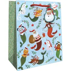 Pack/6: Undersea Holiday Gift Bag - 8 x 4 x 10"