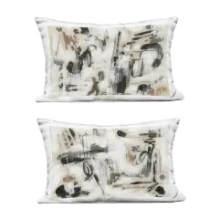 Stupell Industries Neutral Earth Tones Abstraction 2pc Outdoor Printed Pillow Set design by June Erica Vess, 14 x 7 x 20