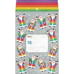 Pack/6: Rainbow Santa Theme Mailing Envelope - 6 x 1/2 x 9-1/2"