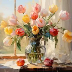 Flower Paint by Numbers Kit for Adults Canvas-Flower Paint by Numbers Kits for Adults,Flowers Painting by Numbers Adult for Gift Home Wall Decor(16x20inch)