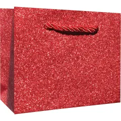 Pack/6: Red Sparkle Gift Bag - 5 x 2 x 4"