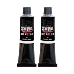 SoHo Urban Artist Oil Paint - 2 Pack, Titanium White 2 Pack - 170 ml Tube - Best Valued Oil Colors for Painting with Excellent Pigment Load