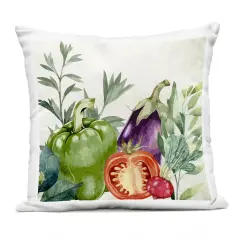 Stupell Industries Organic Garden Vegetables Outdoor Printed Pillow design by Kim Allen, 18 x 7 x 18