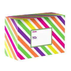 Pack/6: Neon Stripe Theme Mailing Box - 12 x 6 x 9"