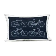 Stupell Industries Traditional Bicycle Styles Diagram Outdoor Printed Pillow design by Phillipa Katz, 14 x 7 x 20