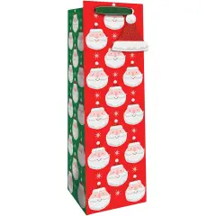 Pack/6: Chic Santa Wine Bag - 4-1/2 x 4-1/2 x 14"