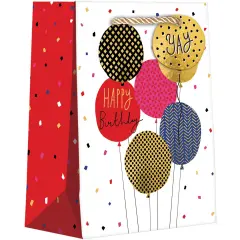 Pack/6: Birthday Balloons Gift Bag - 8 x 4 x 10"